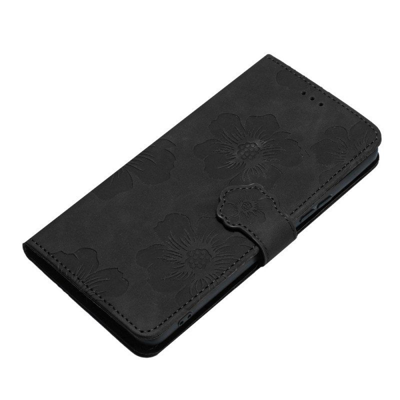 Etui Folio do iPhone 15 Nadruk Kwiatowy