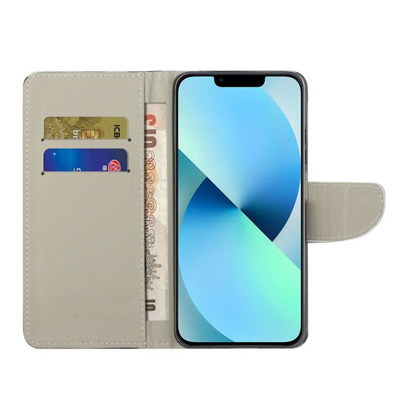 Etui Folio do iPhone 15 Plus Drzewo Z Zielonymi Liśćmi