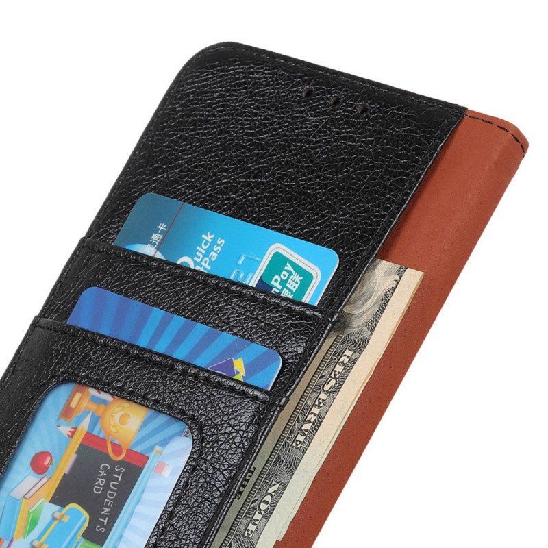 Etui Folio do iPhone 15 Plus Dwoinowa Skóra Nappa