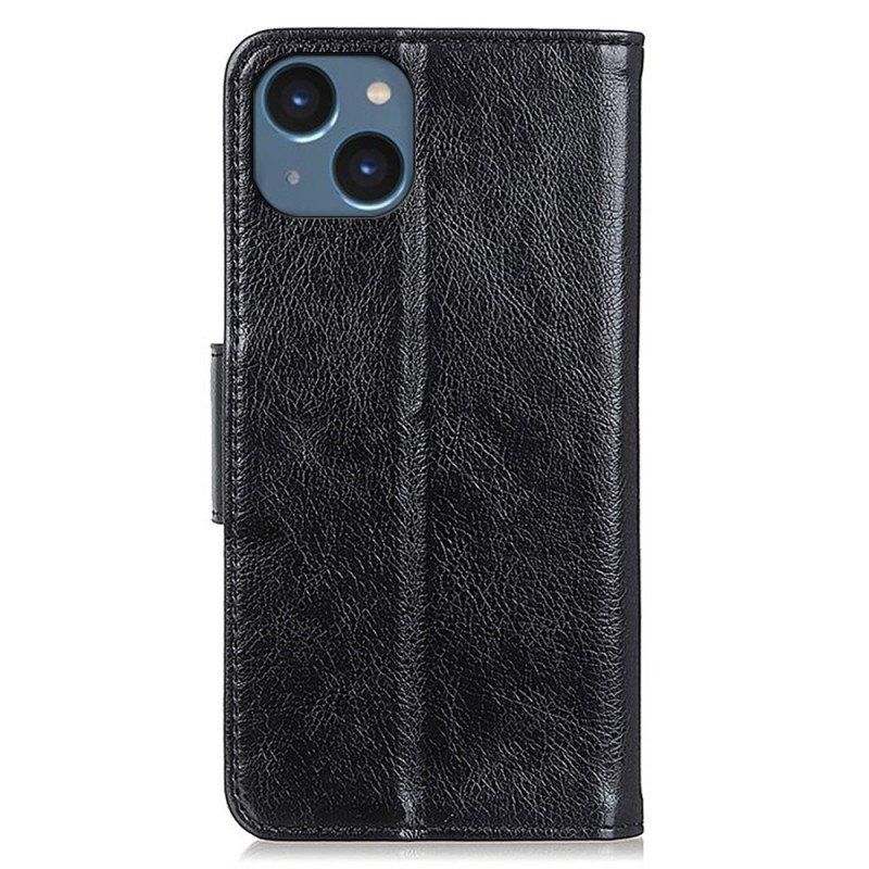 Etui Folio do iPhone 15 Plus Dwoinowa Skóra Nappa