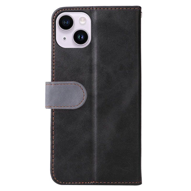 Etui Folio do iPhone 15 Plus Dwukolorowy. Stylowy