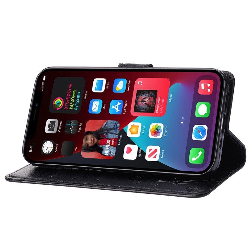 Etui Folio do iPhone 15 Plus Kwiaty I Motyle