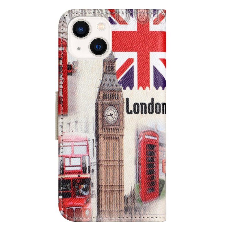 Etui Folio do iPhone 15 Plus Życie W Londynie