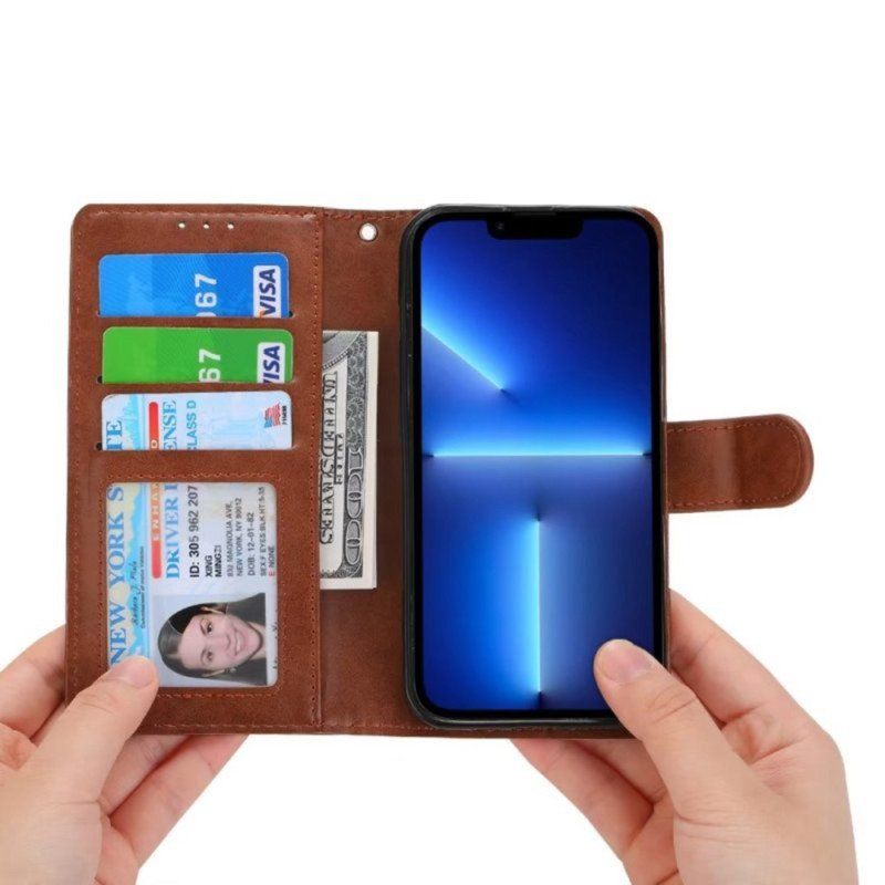 Etui Folio do iPhone 15 Plus Trzeźwa Sztuczna Skóra