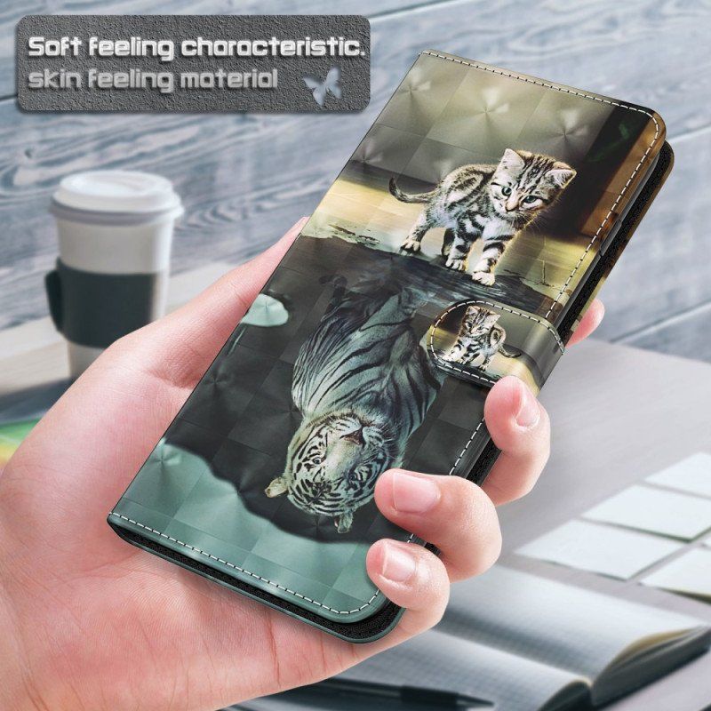 Etui Folio do iPhone 15 Pro Max z Łańcuch Sen Kociaka 3d Z Paskiem