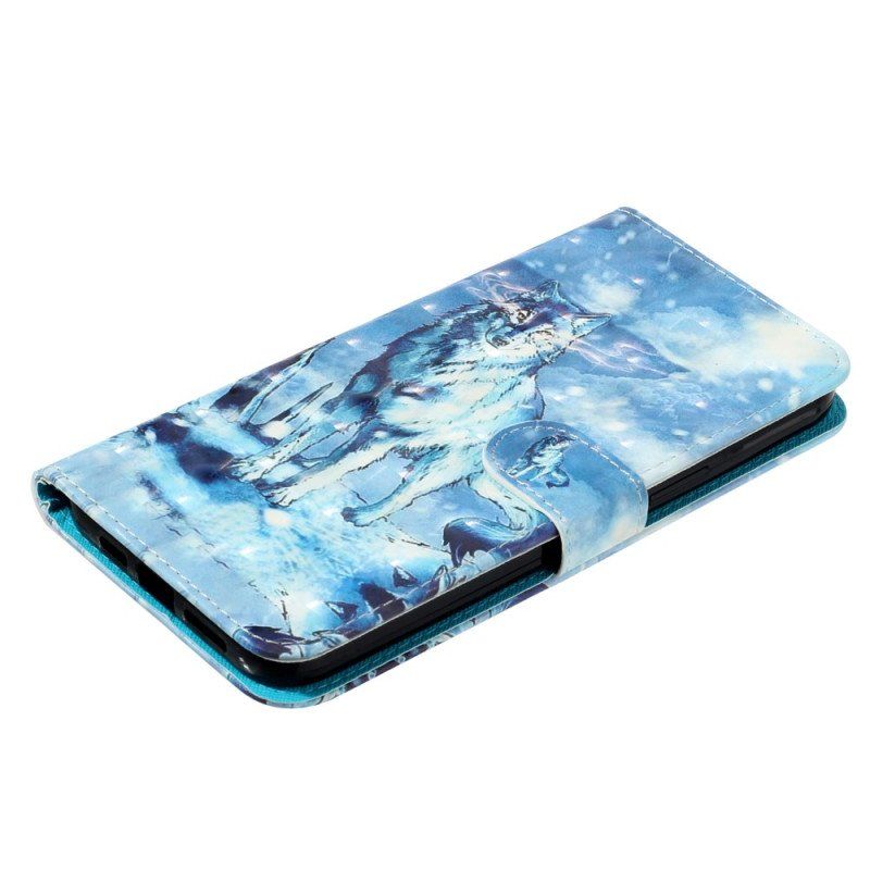 Etui Folio do iPhone 15 Pro z Łańcuch Wilki 3d Z Paskiem