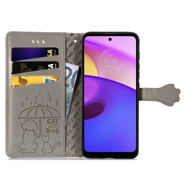 Etui Folio do Moto E40 / E30 / E20 Animowane Zwierzęta