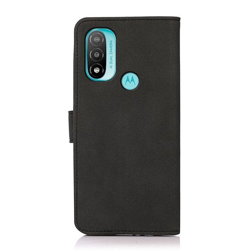 Etui Folio do Moto E40 / E30 / E20 Modny Efekt Skóry Khazneh