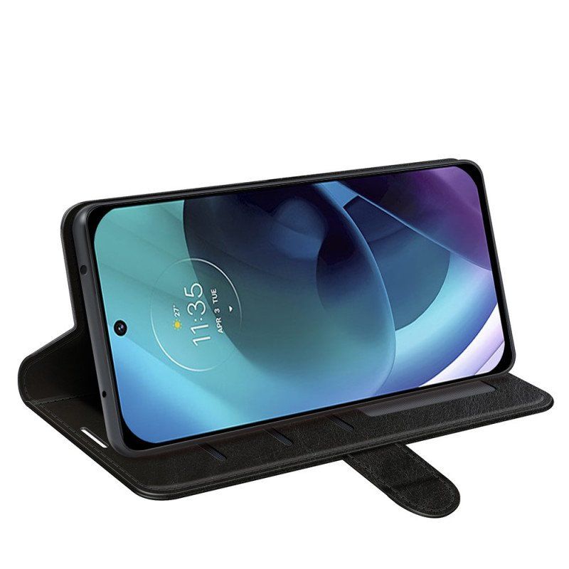 Etui Folio do Moto G51 5G Designerski Efekt Skóry