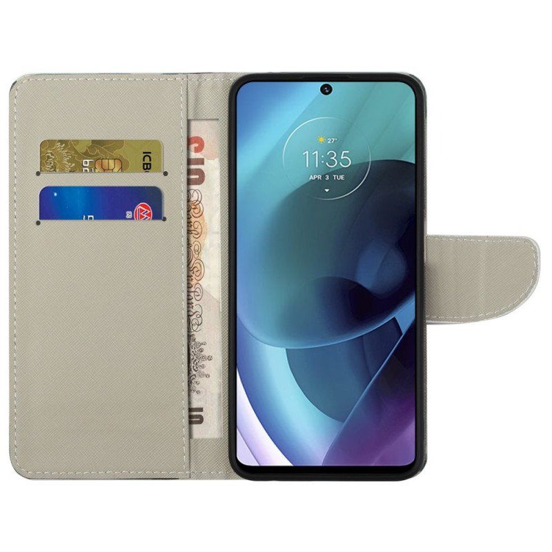 Etui Folio do Moto G51 5G Kamuflaż Wojskowy