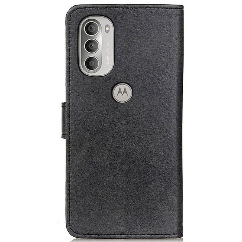 Etui Folio do Moto G51 5G Retro Matowy Efekt Skóry