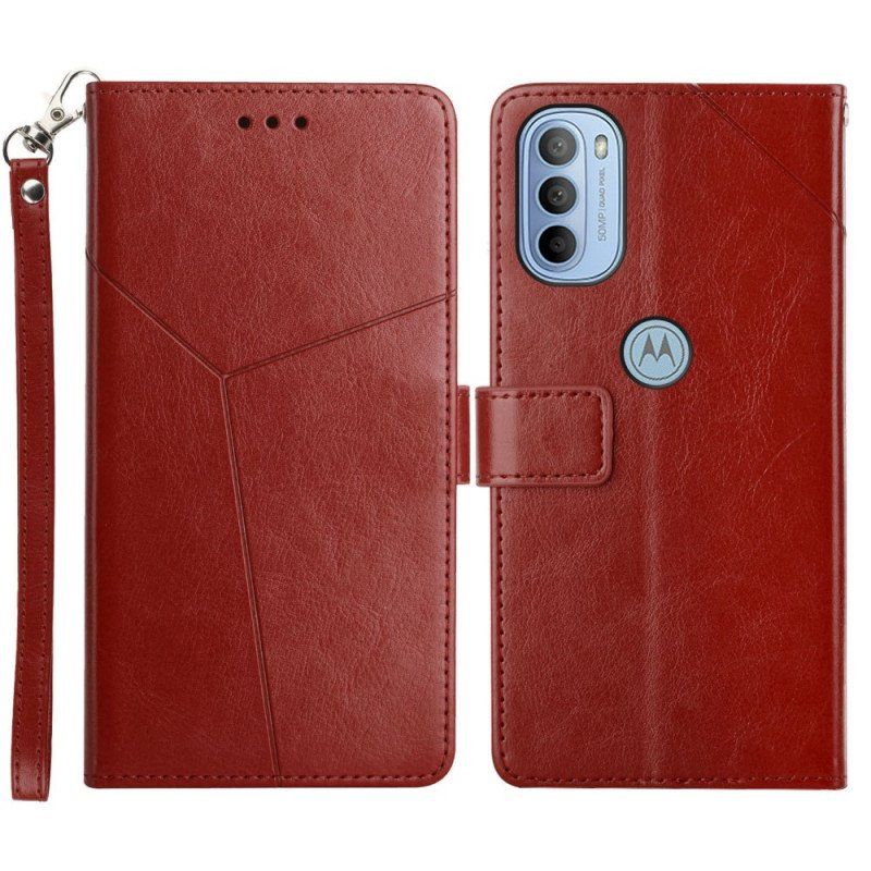 Etui Folio do Moto G51 5G Stylowa Skórzana Konstrukcja Geo Y