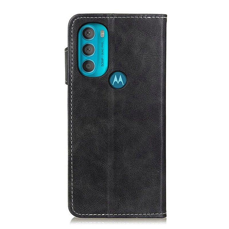 Etui Folio do Moto G71 5G Artystyczny Guzik Do Szycia