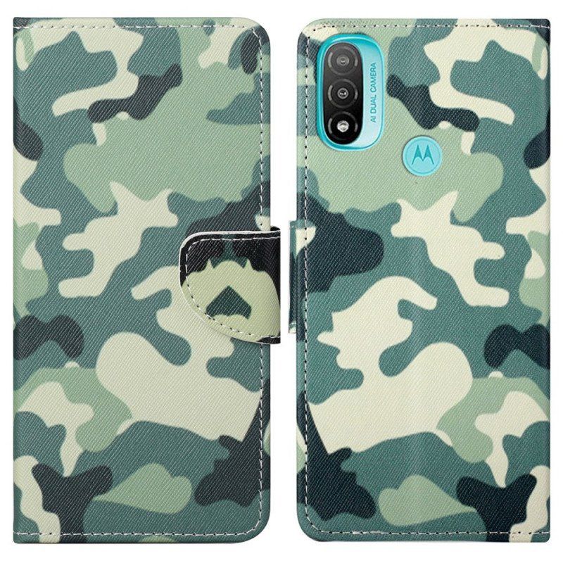 Etui Folio do Moto G71 5G Kamuflaż Wojskowy