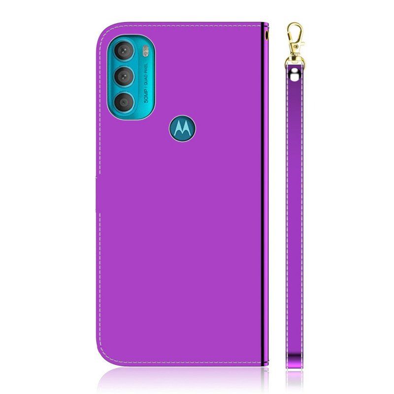 Etui Folio do Moto G71 5G Osłona Lusterka Ze Sztucznej Skóry