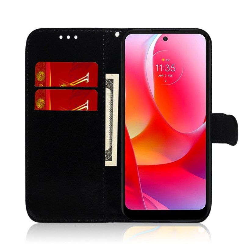 Etui Folio do Moto G71 5G Osłona Lusterka Ze Sztucznej Skóry