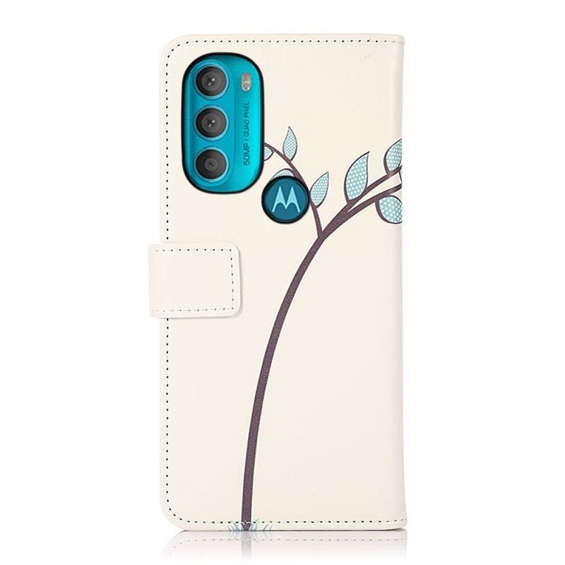 Etui Folio do Moto G71 5G Para Sowy Na Drzewie