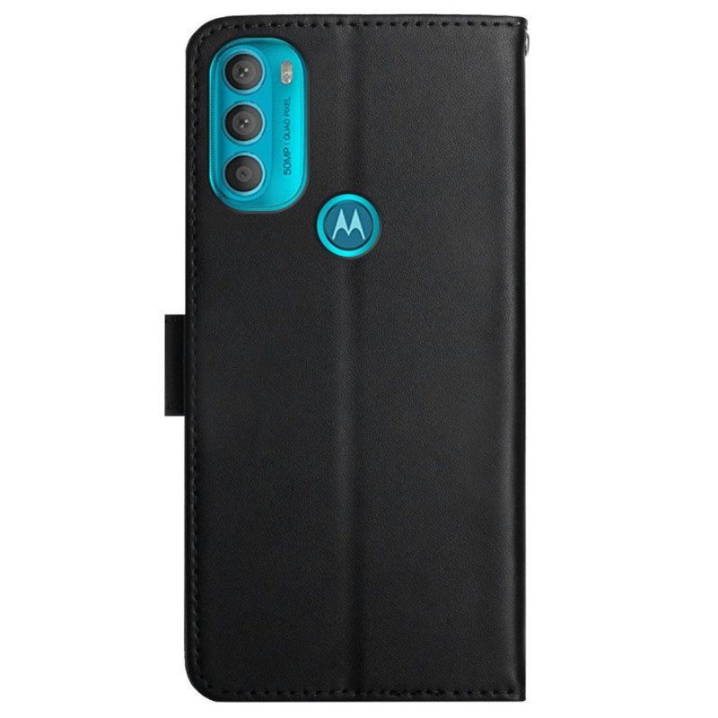 Etui Folio do Moto G71 5G Prawdziwa Skóra Nappa