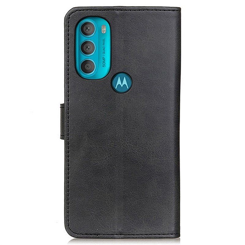 Etui Folio do Moto G71 5G Retro Matowy Efekt Skóry