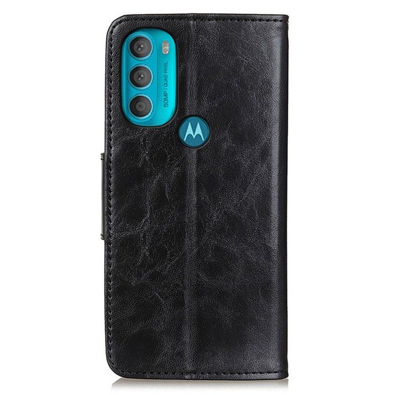 Etui Folio do Moto G71 5G Skórzany Futerał Dwustronna Klapka Magnetyczna