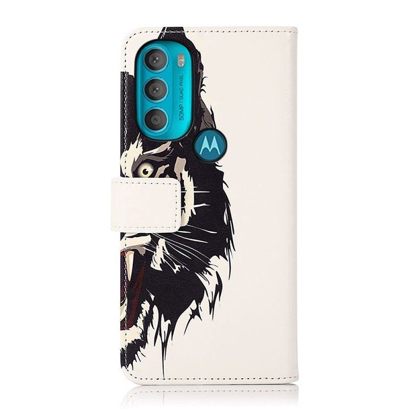 Etui Folio do Moto G71 5G Zaciekły Tygrys