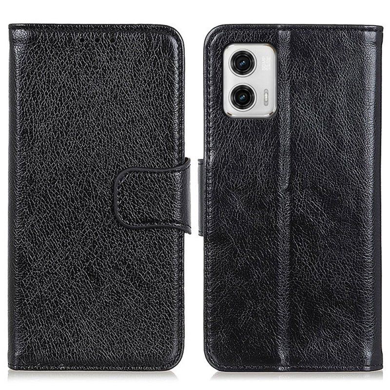 Etui Folio do Moto G73 5G Dwoina Skóry Nappa