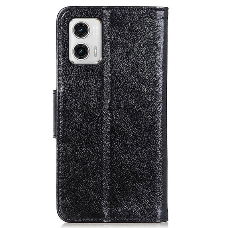 Etui Folio do Moto G73 5G Dwoina Skóry Nappa