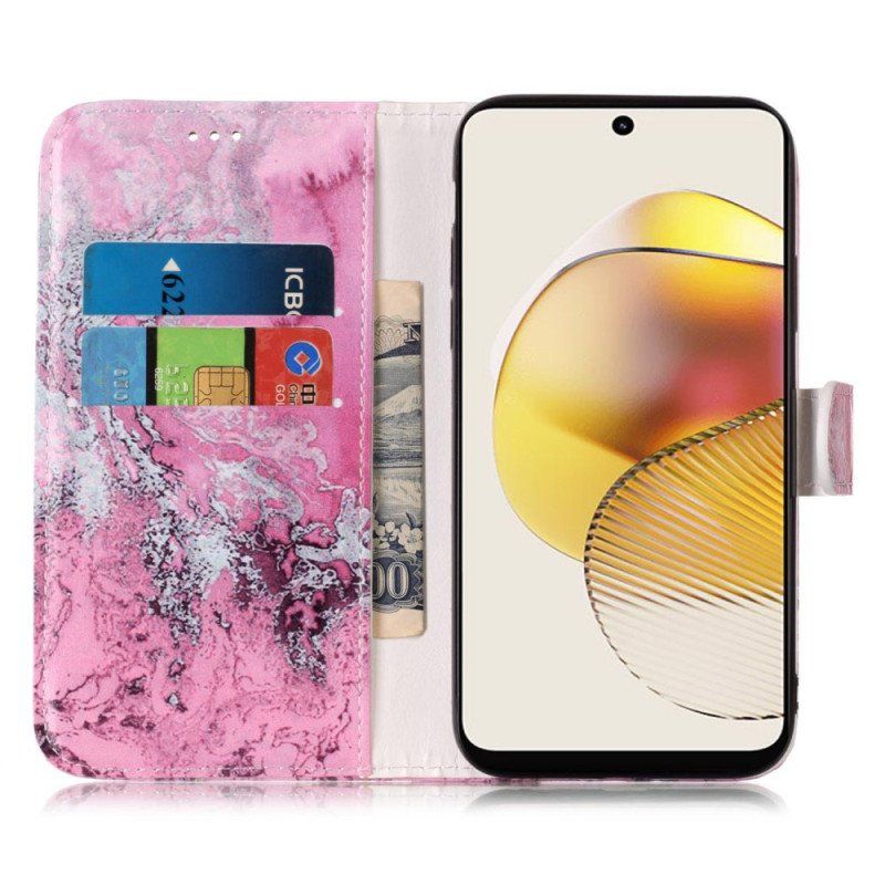 Etui Folio do Moto G73 5G Marmur