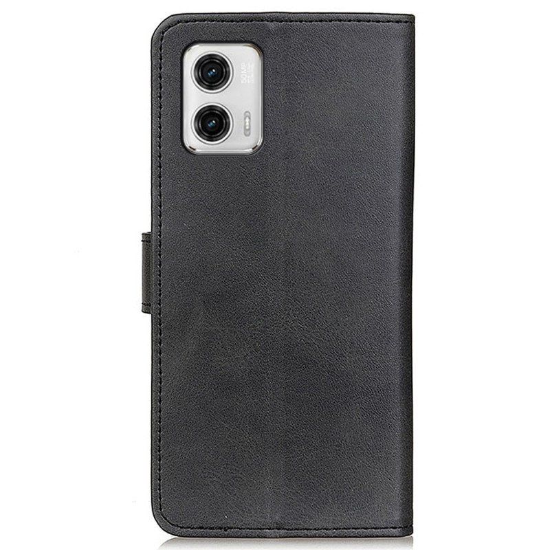 Etui Folio do Moto G73 5G Matowa Sztuczna Skóra