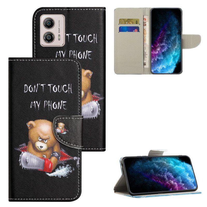 Etui Folio do Moto G73 5G Niebezpieczny Niedźwiedź