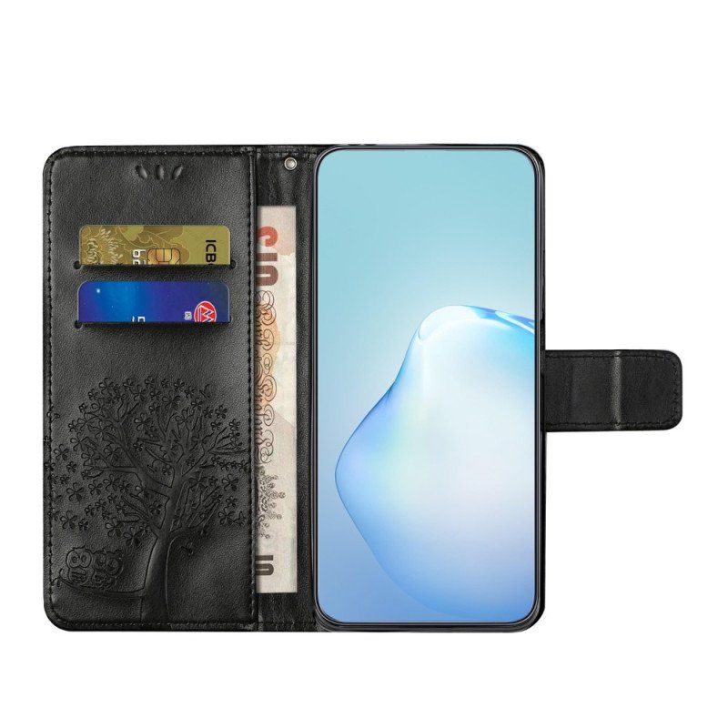 Etui Folio do Moto G73 5G Sowa Drzewo