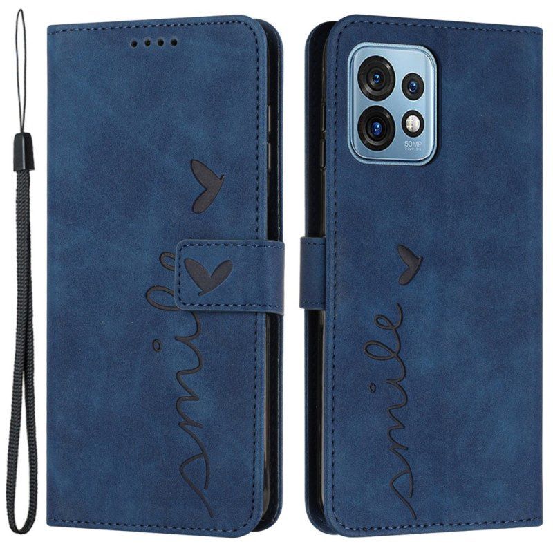 Etui Folio do Motorola Edge 40 Pro Uśmiech Ze Smyczą