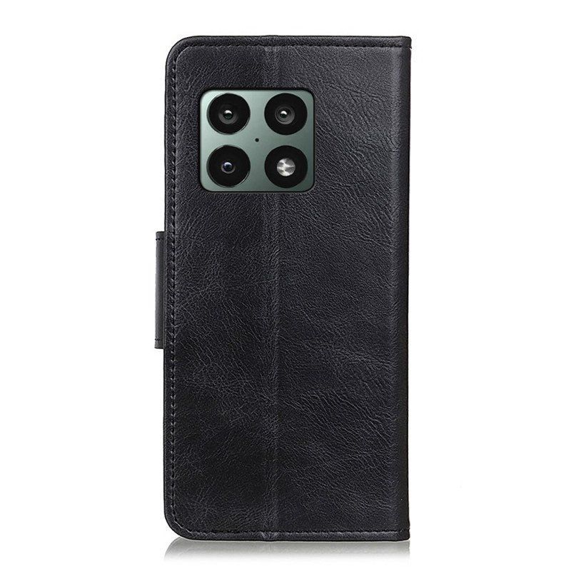 Etui Folio do OnePlus 10 Pro 5G Dwustronne Zapięcie Z Efektem Skóry