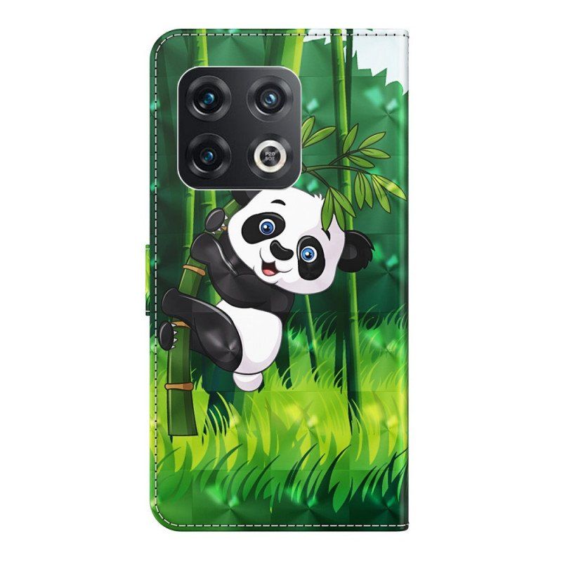 Etui Folio do OnePlus 10 Pro 5G z Łańcuch Paskowata Panda