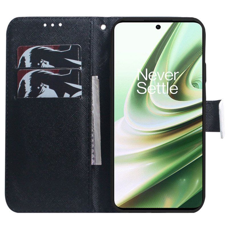 Etui Folio do OnePlus 10 Pro 5G z Łańcuch Wściekła Panda Ze Smyczą