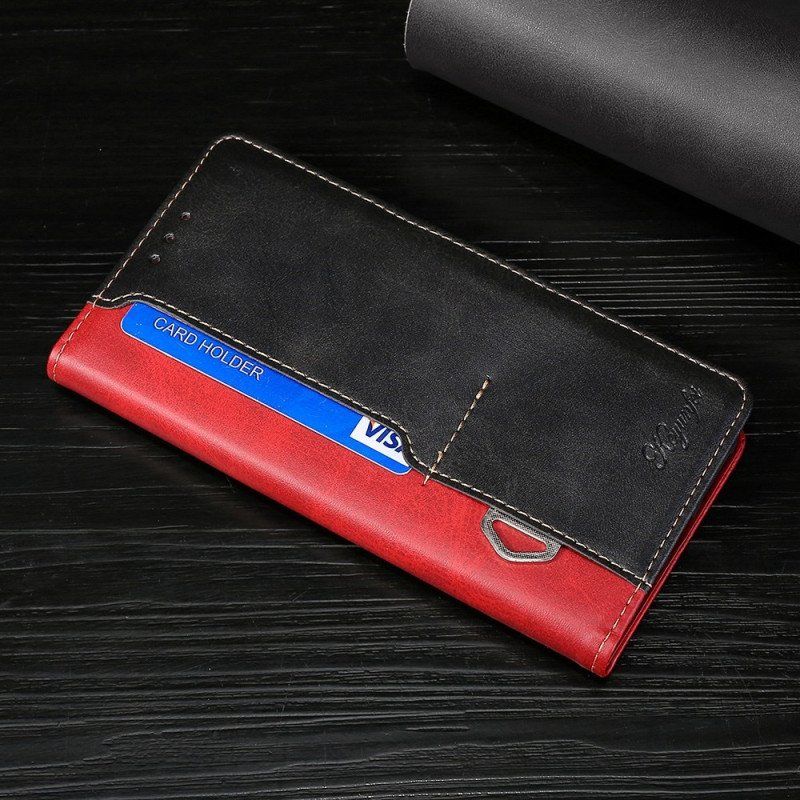 Etui Folio do OnePlus 10T 5G Dwukolorowy Efekt Skóry