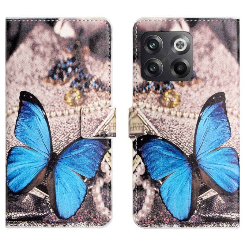 Etui Folio do OnePlus 10T 5G Niebieski Motyl