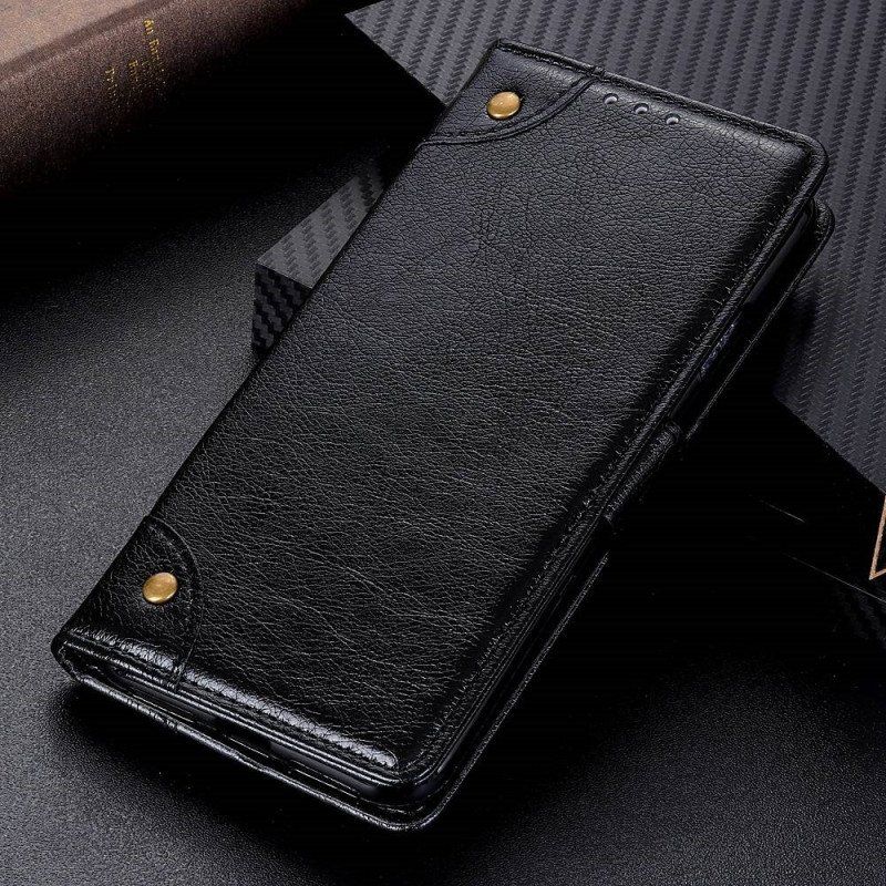 Etui Folio do OnePlus 10T 5G Nity W Stylu Vintage Ze Skóry Nappa