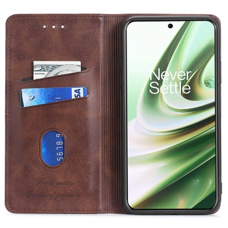 Etui Folio do OnePlus 10T 5G Szycie Ze Sztucznej Skóry