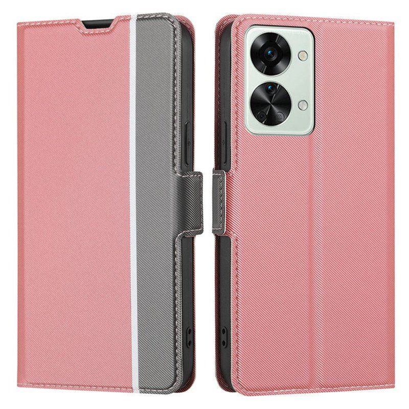 Etui Folio do OnePlus Nord 2T 5G Dwukolorowy Skórzany Styl