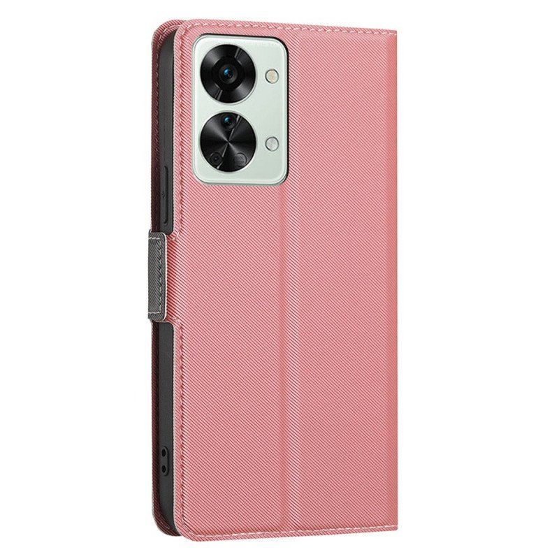 Etui Folio do OnePlus Nord 2T 5G Dwukolorowy Skórzany Styl