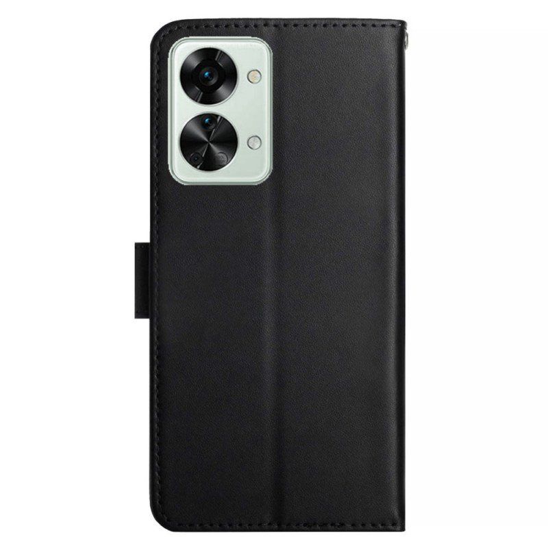 Etui Folio do OnePlus Nord 2T 5G Prawdziwa Skóra Nappa