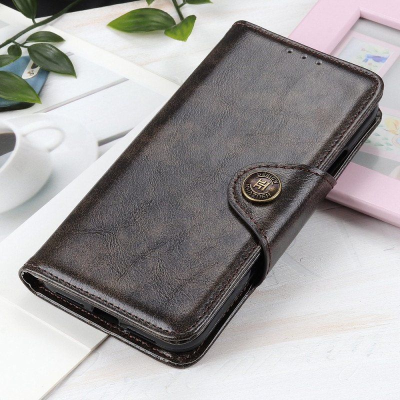 Etui Folio do OnePlus Nord 2T 5G Vintage Guzik Ze Sztucznej Skóry