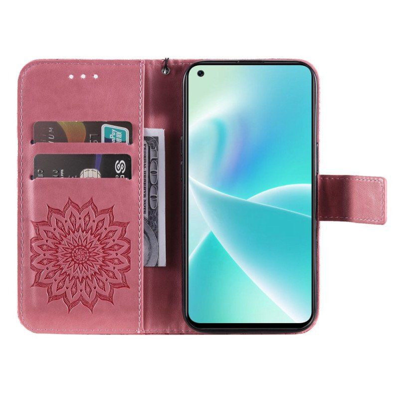 Etui Folio do OnePlus Nord 2T 5G z Łańcuch Mandala Z Uchwytem Na Kartę Z Paskiem