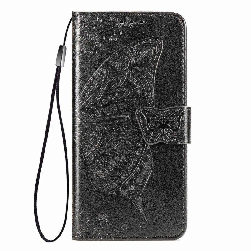 Etui Folio do OnePlus Nord 2T 5G z Łańcuch Etui Na Karty Ze Smyczą Butterfly