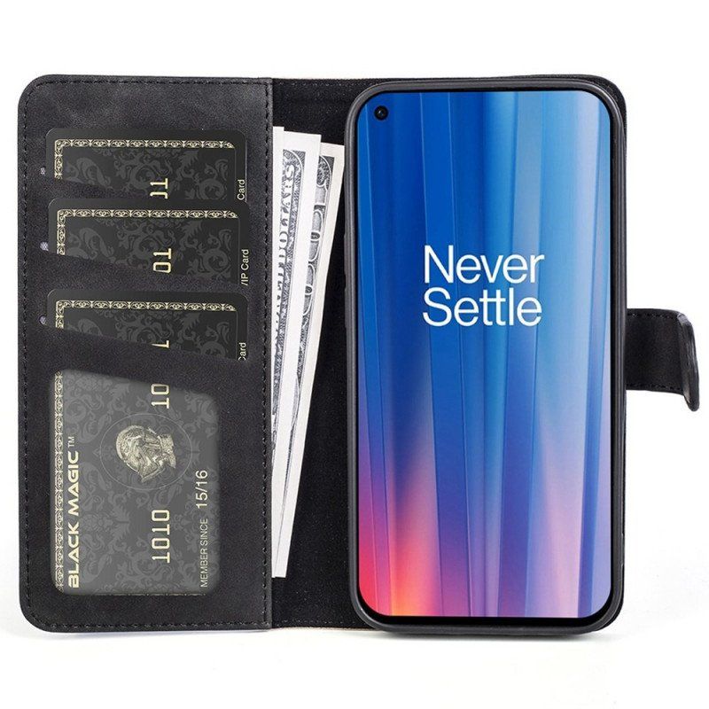 Etui Folio do OnePlus Nord CE 2 5G Dwukolorowa Sztuczna Skóra