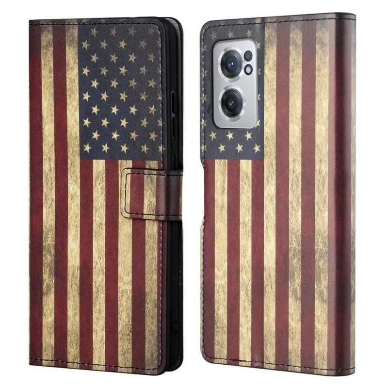 Etui Folio do OnePlus Nord CE 2 5G Flaga Ameryki