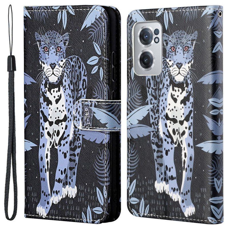 Etui Folio do OnePlus Nord CE 2 5G Nocny Lampart