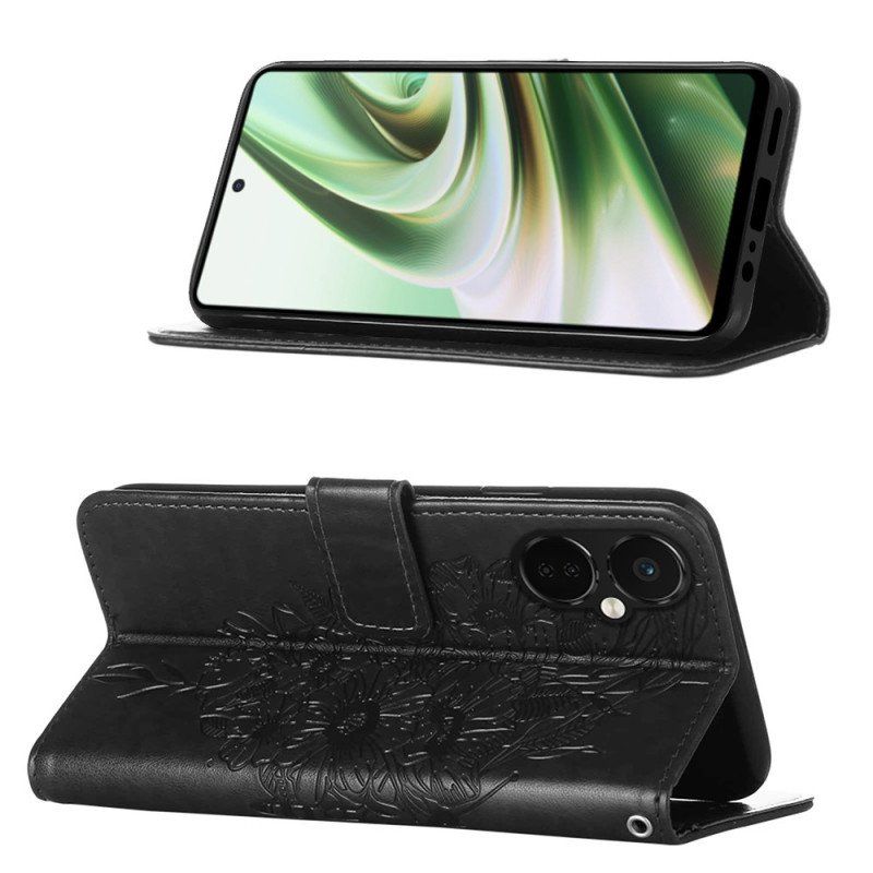 Etui Folio do OnePlus Nord CE 3 Lite 5G Motyl Ze Smyczą