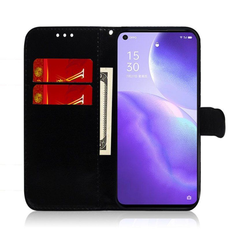 Etui Folio do Oppo Find X3 Lite Osłona Lusterka Ze Sztucznej Skóry